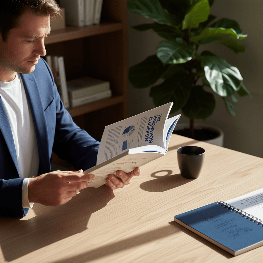 Blog content planning on notebook