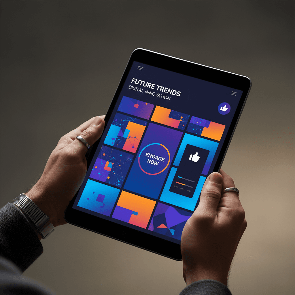 Email marketing campaign design on tablet