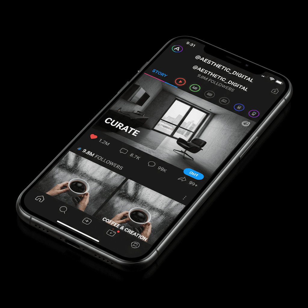Social media dashboard and smartphone